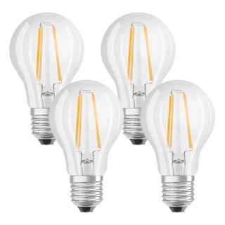 4 x Osram LED Filament Leuchtmittel Birnenform 7W = 60W E27 klar warmweiß 2700K