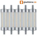 6 x Paulmann LED Leuchtmittel Premium Stab 12W R7s 118mm 230V warmweiß 2700K DIMMBAR