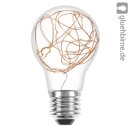 6 x LED Deko Leuchtmittel Kupferkabel Birnenform 1,2W = 8W E27 klar extra warmweiß 2200K