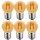 6 x LED Spiral Filament Leuchtmittel Tropfen 3W E27 Gold klar extra warmweiß 1800K DIMMBAR