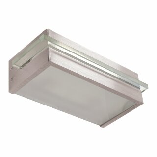 Wand- & Deckenleuchte Alu gebürstet Milchglas 1 x 80W R7s 230V Halogen
