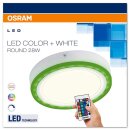 Osram LED Wandlampe Deckenleuchte weiß rund Ø40cm 38W RGBW bunt & warm dimmbar Fernbedienung