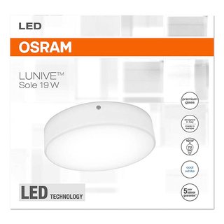Osram LED Wand- & Deckenleuchte Weiß Lunive Sole 25cm 19W 840 kaltweiß 4000K