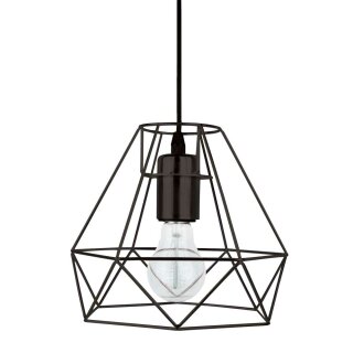 LED Pendelleuchte Vintage Schwarz Käfig 4W E27 Filament Retro Industrie Design Metall Deckenlampe Hängeleuchte