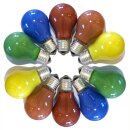 10 Bunte Glühbirnen 15W 15 Watt E27 Glühbirne Glühlampe...