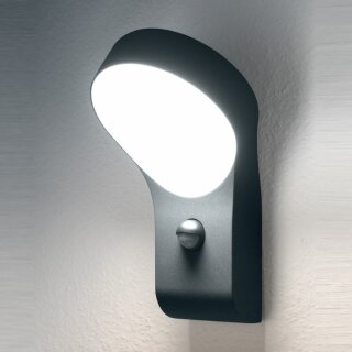 Osram LED Wandleuchte Endura Style WallRound außen dunkelgrau 8W Sensor Bewegungsmelder warmweiß IP44