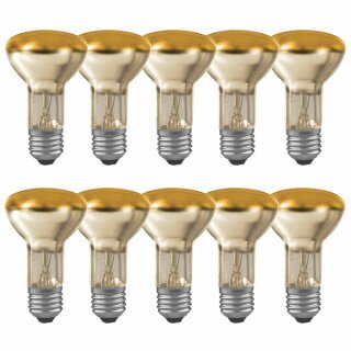 10 x Paulmann Glühbirne Reflektor R63 60W E27 Gold Goldlicht extra warmweiß 2300K dimmbar