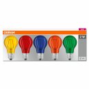 10 x Osram LED Filament Leuchtmittel Birnenform Star Classic bunt 2W = 15W E27 Rot Grün Blau Gelb Orange