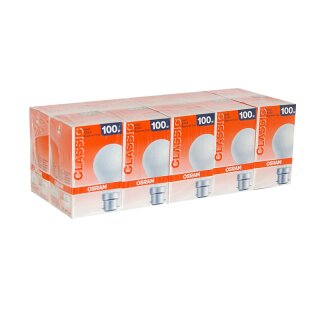 10 x Osram Glühbirne B22d 100W MATT B22 Glühlampe Glühbirnen Glühlampen 100 Watt