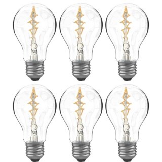 6 x Paulmann Rustika AGL de Luxe 60W E27 Vielfachwendel ähnl. Kohlefadenlampe warmweiß dimmbar