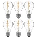 6 x Paulmann Rustika AGL de Luxe 60W E27 Vielfachwendel ähnl. Kohlefadenlampe warmweiß dimmbar