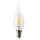 LED Filament Leuchtmittel Windstoß Kerze 4W = 35W E14 klar warmweiß 2700K DIMMBAR