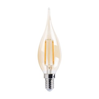 LED Filament Windstoß Kerze 2W fast 25W E14 klar golden extra warmweiß 2500K 360°