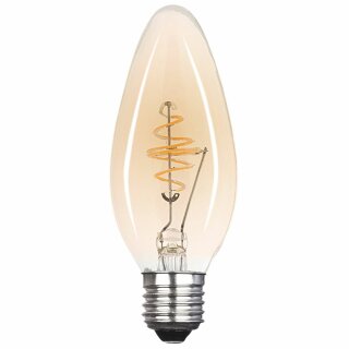 LED Spiral Filament Leuchtmittel Kerze 2,5W E27 Gold extra warmweiß 2000K