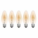 LED Spiral Filament Leuchtmittel Kerze 2,5W E27 Gold extra warmweiß 2000K