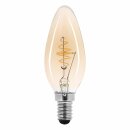 LED Spiral Filament Leuchtmittel Kerze 2,5W E14 Gold extra warmweiß 2000K