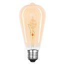 LED Spiral Filament Leuchtmittel Edison Form ST64 2,5W E27 Gold extra warmweiß 2000K