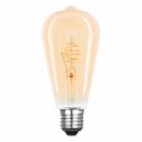 LED Spiral Filament Leuchtmittel Edison Form ST64 2,5W E27 Gold extra warmweiß 2000K