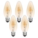 5 x LED Spiral Filament Leuchtmittel Kerze 2,5W E27 Gold...