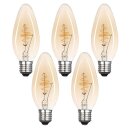 5 x LED Spiral Filament Leuchtmittel Kerze 2,5W E27 Gold extra warmweiß 2000K