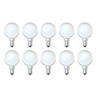 10 x Glühbirne Glühlampe Tropfen 15W 15 Watt E14 Opal Weiss MATT Kugellampe