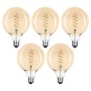 5 x LED Spiral Filament Leuchtmittel Globe G125 2,5W E27 Gold extra warmweiß 2000K