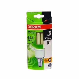 Osram Energiesparlampe Dulux Röhre 5W = 27W E14 250lm extra warmweiß 2500K