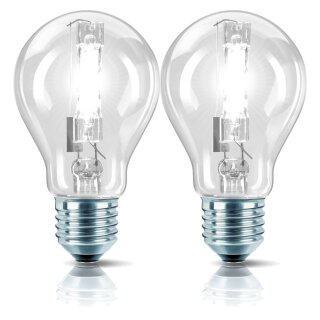 2 x PHILIPS Halogen Eco Glühbirne 28W = 40W / 35W E27 Glühlampe klar dimmbar