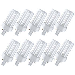 10 x Osram Kompaktleuchtstofflampe Dulux T Plus 26W 830 3000K Lumilux Warm White GX24d-3