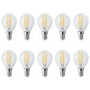 10 x LED Filament Leuchtmittel Tropfen 4W = 35W E14 klar...