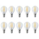 10 x LED Filament Leuchtmittel Tropfen 4W = 35W E14 klar P45 warmweiß 2700K