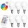 6 x LED Leuchtmittel Tropfen 5W E14 matt RGBW bunt & warm Fernbedienung dimmbar