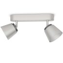Philips myLiving LED Spot Dender 2-flammig Metall 8W matt verchromt