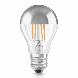 Osram LED Filament Leuchtmittel Birnenform 4W fast 40W E27 Kopfspiegel silber warmweiß 2700K