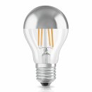 6 x Osram LED Filament Leuchtmittel Birnenform 4W fast 40W E27 Kopfspiegel silber warmweiß 2700K