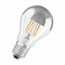 6 x Osram LED Filament Leuchtmittel Birnenform 4W fast 40W E27 Kopfspiegel silber warmweiß 2700K