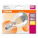 6 x Osram LED Filament Leuchtmittel Birnenform 4W fast 40W E27 Kopfspiegel silber warmweiß 2700K