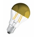 6 x Osram LED Filament Leuchtmittel Birnenform 4W fast 40W E27 Kopfspiegel Gold warmweiß 2700K