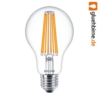 Philips LED Filament Leuchtmittel Birnenform A67 11W = 100W E27 klar 827 warrmweiß 2700K
