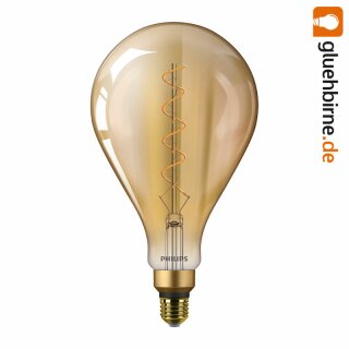 Philips LED Leuchtmittel Mega AGL A160 Classic LEDbulb 5W = 25W E27 gold gelüstert extra warmweiß 2000K