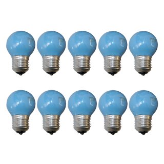 10 x Leuci Tropfen Blau 13W E27 bunt Glühbirne Glühlampe 13 Watt Glühbirnen Glühlampen