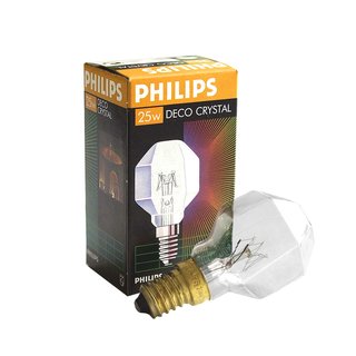 Philips Glühbirne Deco Crystal 25W E14 klar Deko Kristall T45 warmweiß dimmbar