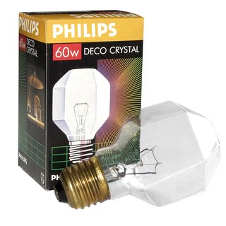 Philips Glühbirne Deco Crystal 60W E27 klar Deko Kristall T55 warmweiß dimmbar