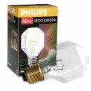 Philips Glühbirne Deco Crystal 60W E27 klar Deko...