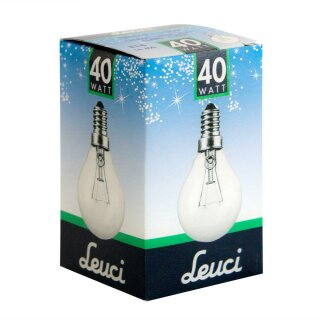 Leuci Glühbirne Tropfen 40W E14 klar Glühlampe 40 Watt warmweiß dimmbar