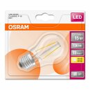 6 x Osram LED Filament Leuchtmittel Tropfen 1,6W = 15W E27 klar Kugel warmweiß 2700K