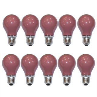 10 x Glühbirne 25W E27 ROT Glühlampe 25 Watt Glühbirnen Glühlampen bunt