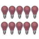 10 x Glühbirne 25W E27 ROT Glühlampe 25 Watt Glühbirnen Glühlampen bunt