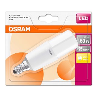 Osram LED Star Stick Lampe 8W = 60W E14 806lm warmweiß 2700K