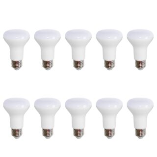 10 x LED Leuchtmittel Reflektor R63 8W = 50W E27 matt warmweiß 2700K flood 120°